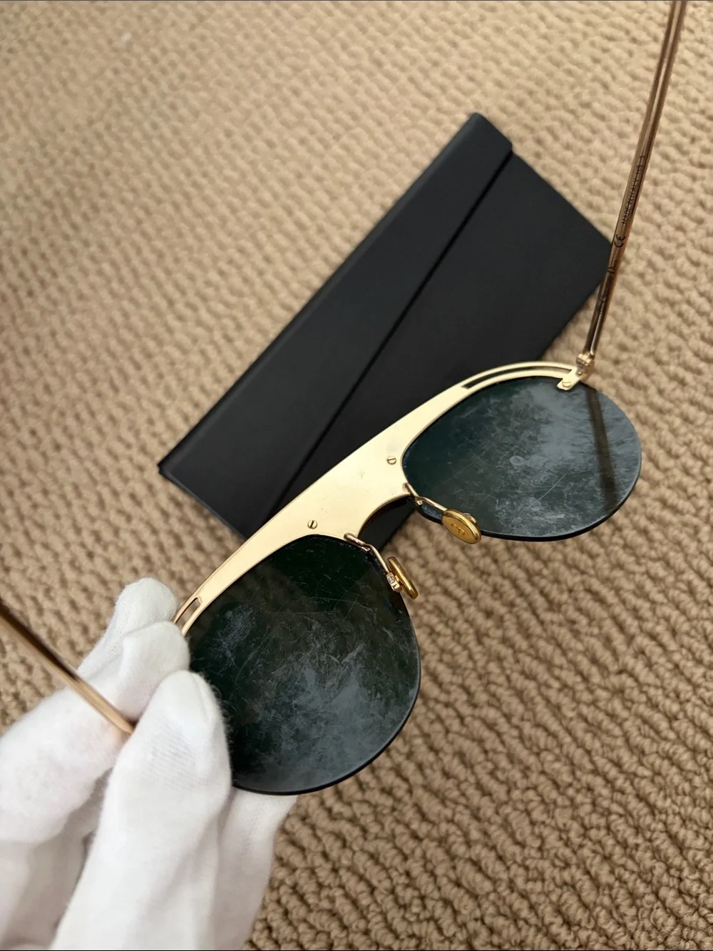 Dior Black and Gold Men’s Aviator Sunglasses